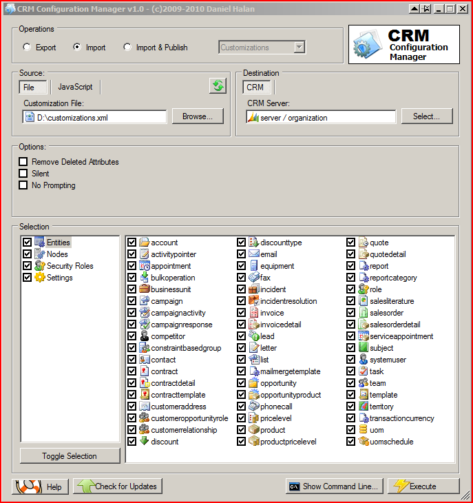 Microsoft CRM Configuration Manager
